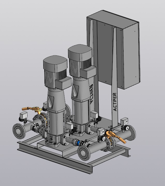 3D модель Насосная станция пожаротушения на базе насосов CNP