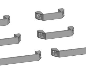 3D модель Модели  ручек для установки в профиль для приборостроения