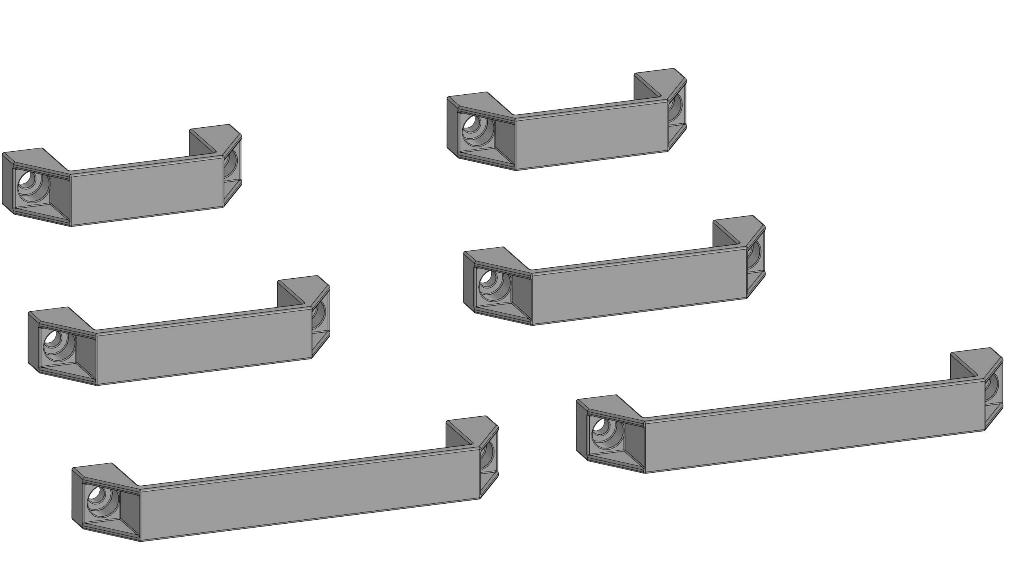 3D модель Модели  ручек для установки в профиль для приборостроения