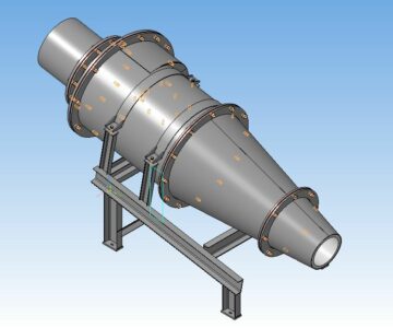 3D модель Гидроциклон ГЦ-840 для обогащения угля с деталировкой