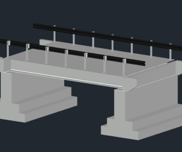3D модель 3D модель моста ( двутавр металлический 8 м)
