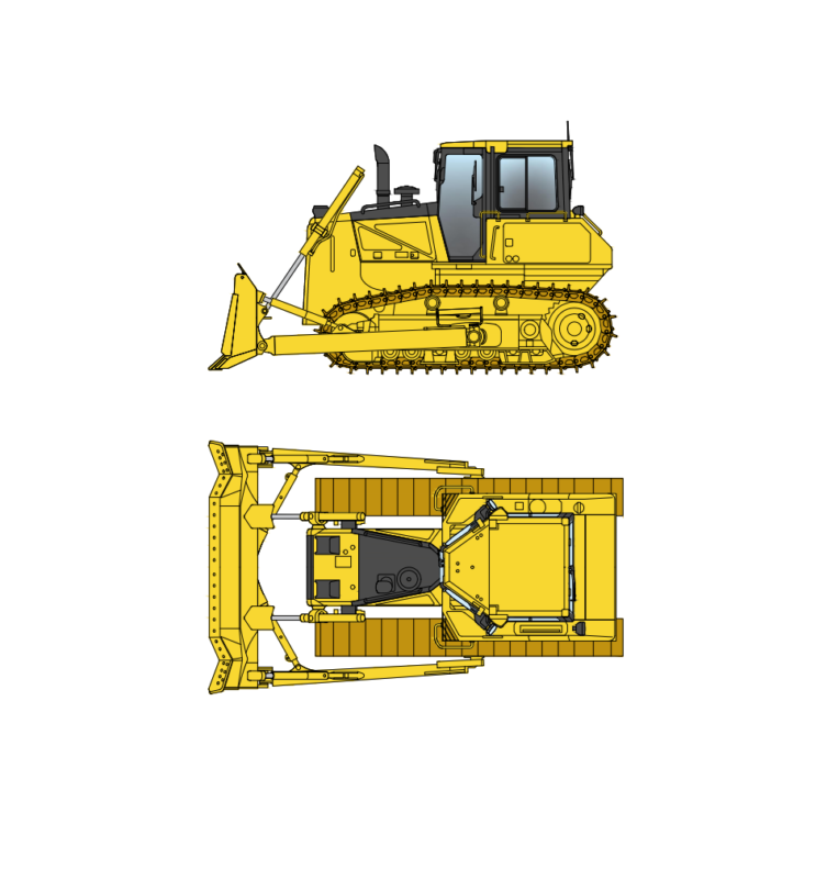 Чертеж Динамический блок бульдозера KOMATSU D65EX-16