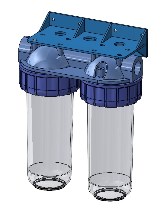 3D модель Корпус магистрального фильтра 2 колбы