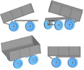 3D модель Самосвальный прицеп для минитрактора