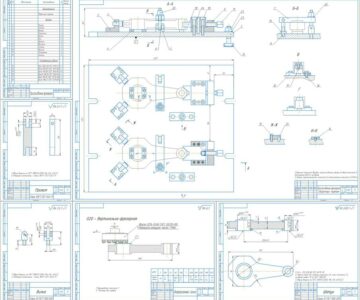 Чертеж Проектирование фрезерного приспособления для обработки плоскости головок с двух сторон в детали "Шатун" на вертикально-фрезерном станке модели 6Р12