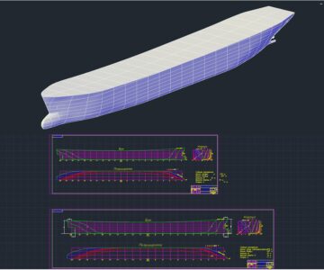 3D модель Теоретический чертеж балкера 215 метров с 3D моделью