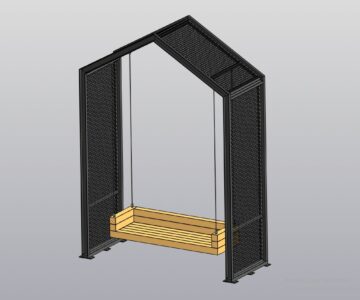 3D модель Качель с навесом 2600х1000х3554 мм