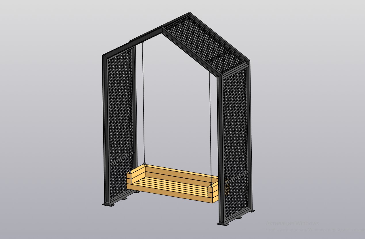 3D модель Качель с навесом 2600х1000х3554 мм