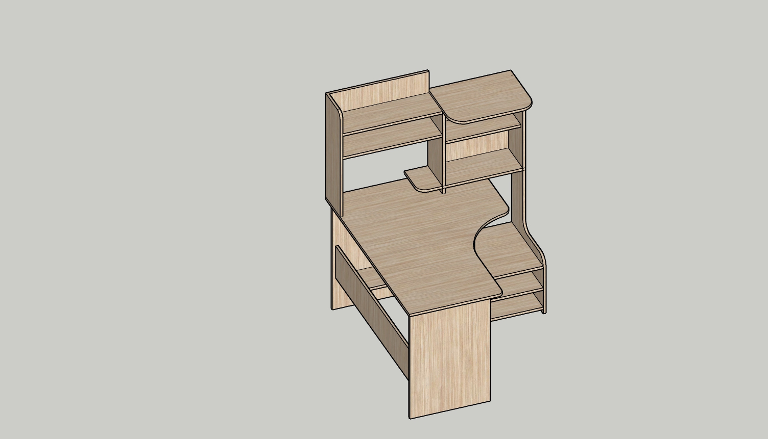 3D модель Компьютерный стол 1250х1156х776 мм