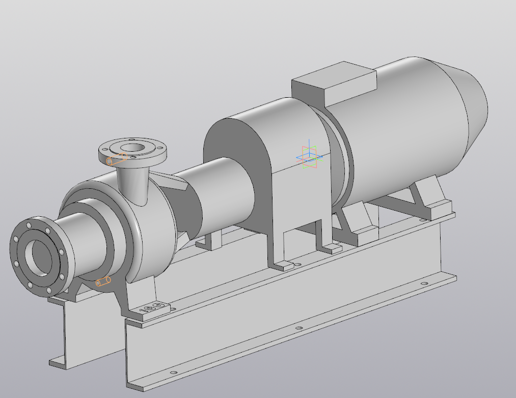 3D модель Насосный агрегат СМ 100-65-250-2 (габаритная модель)