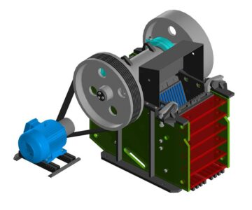 3D модель Щебневая дробилка в сборе с движимой щекой сборочной из листового проката