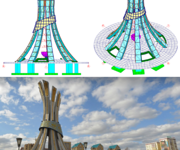 3D модель Расчётная модель стеллы "Сноп колосьев"