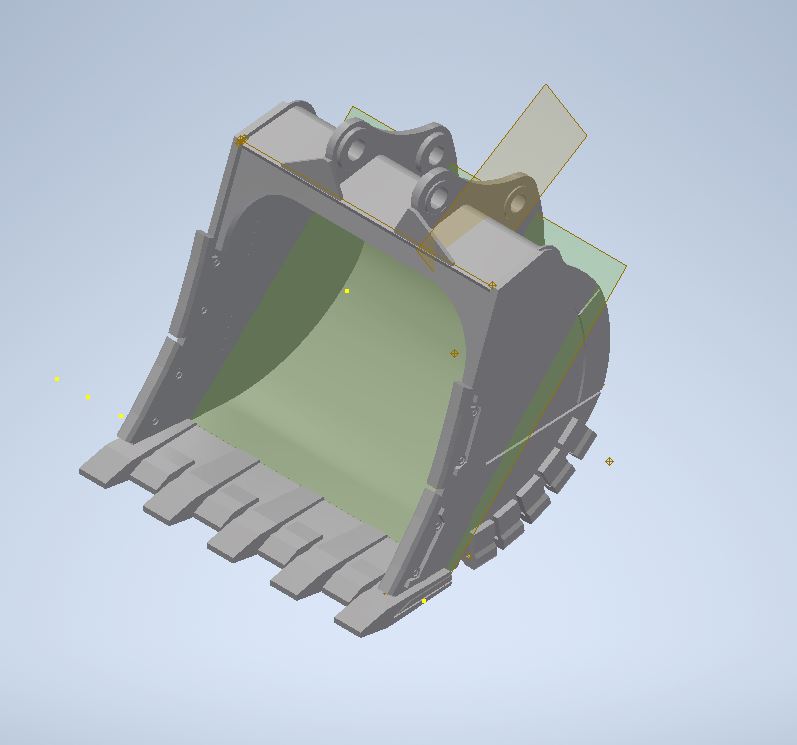 3D модель Ковш скальный HITACHi 2,3 куб м