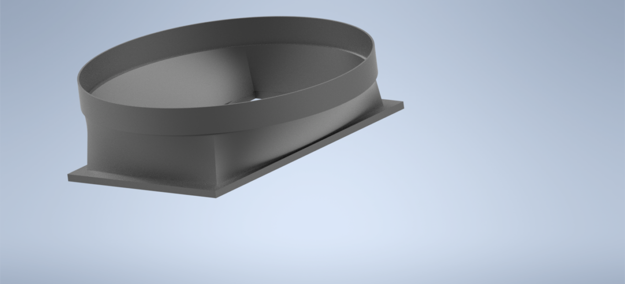 3D модель Патрубок-переходник с диаметра 315 мм на 282х172 мм