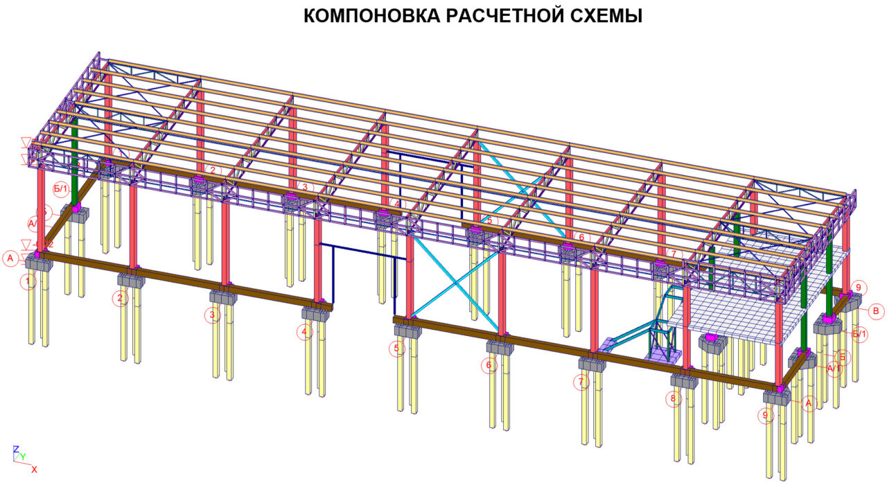 3D модель Автокомплекс 48х12м