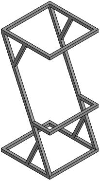 3D модель Барный стул (каркас) 300х300х650