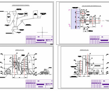 Чертеж Бетоносмесительный узел 32 м3/час