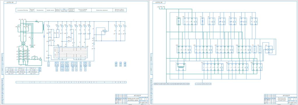 Чертеж Электрооборудование и работа электрической схемы мостового крана 10 тонн