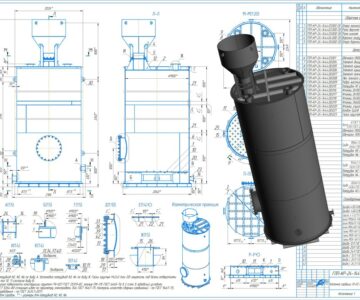 3D модель Колонна сорбции золота активированным углем