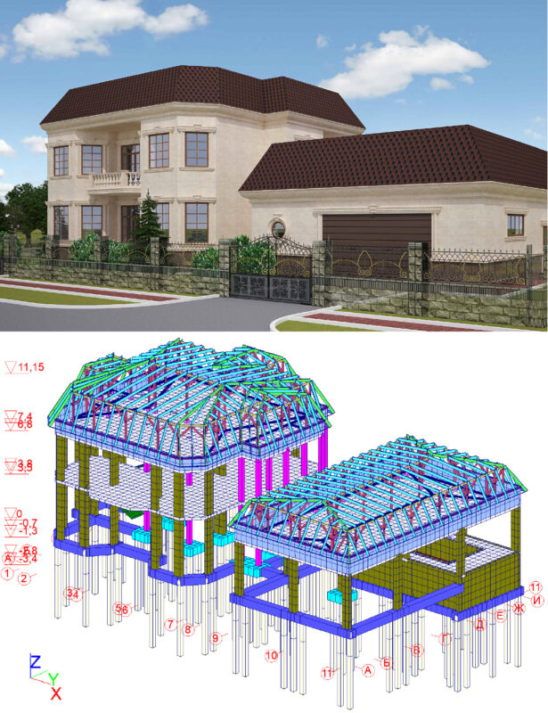 3D модель Коттедж 550м2