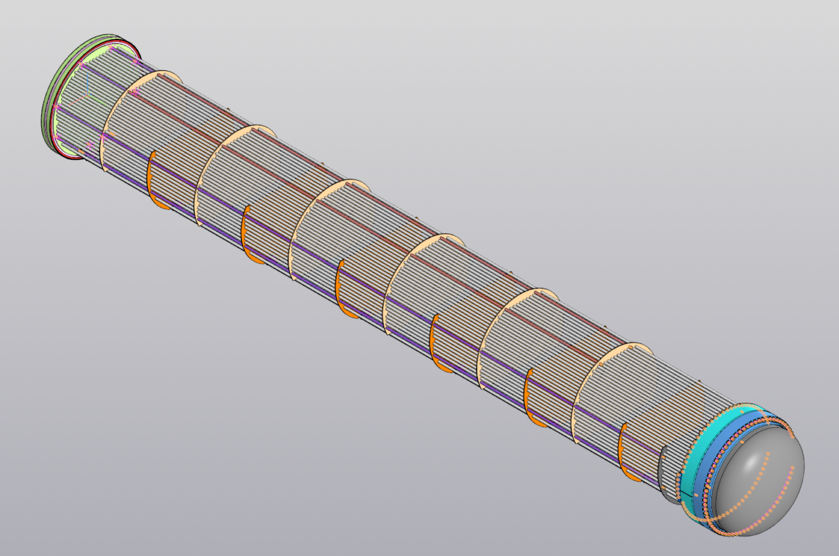 3D модель Рабочий проект модели для изготовления теплообменного оборудования Трубный пучок 1200ТПГ-4,0-М4/25Г-9-К-4