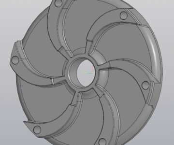 3D модель Рабочее колесо открытого типа (диаметр посадки на вал 50 мм, 6 лопостей)