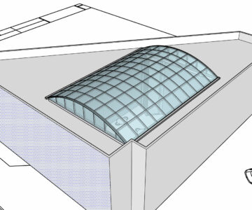 3D модель Прозрачная крыша кафе