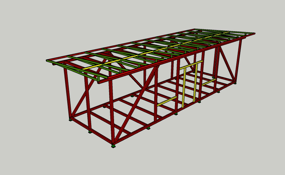 3D модель Каркас торгового ларька