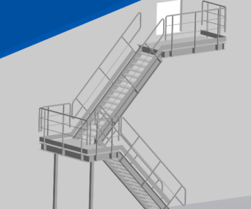 3D модель Лестница маршевая высотой 5 метров