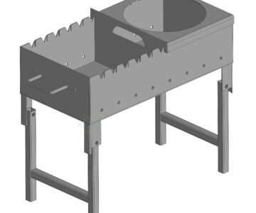 3D модель Мангал 600х300х580 с толщиной 3 мм.