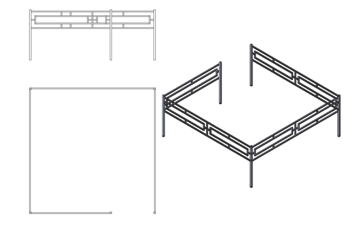3D модель Оградка 3м х 3м