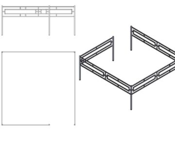 3D модель Оградка 3м х 3м