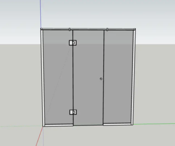 3D модель Перегородка стеклянная с дверью
