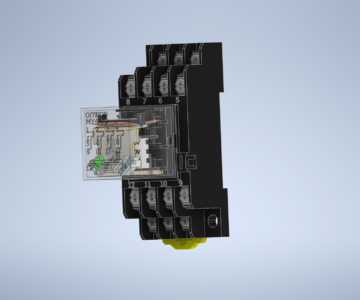 3D модель Реле промежуточное MY4N-J с колодкой PYF14A