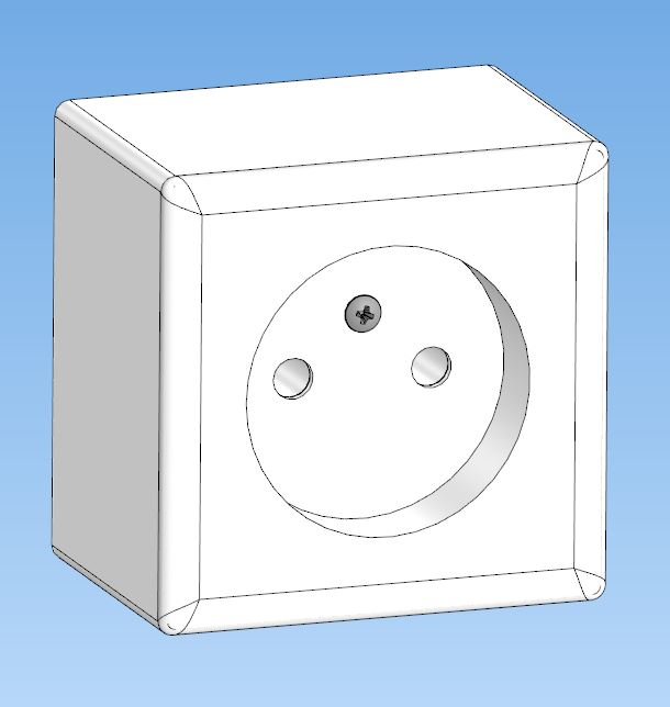 3D модель Розетка без заземления RA10-131-B