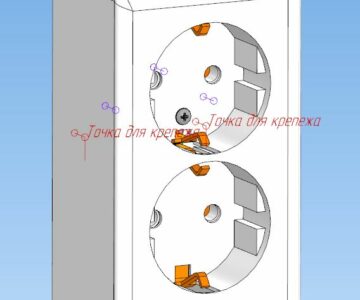 3D модель Розетка двойная с заземляющим контактом без шторок RA16-238I-B