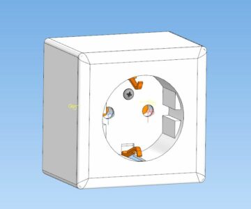 3D модель Розетка с заземляющим контактом без шторок RA16-133-B