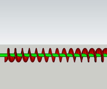 3D модель Шнек на шестигранной трубе.