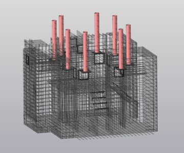 3D модель 3D модель армировки фундамента под электрооборудование