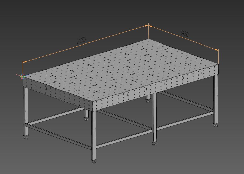 3D модель Сварочный стол 2350х1450х6