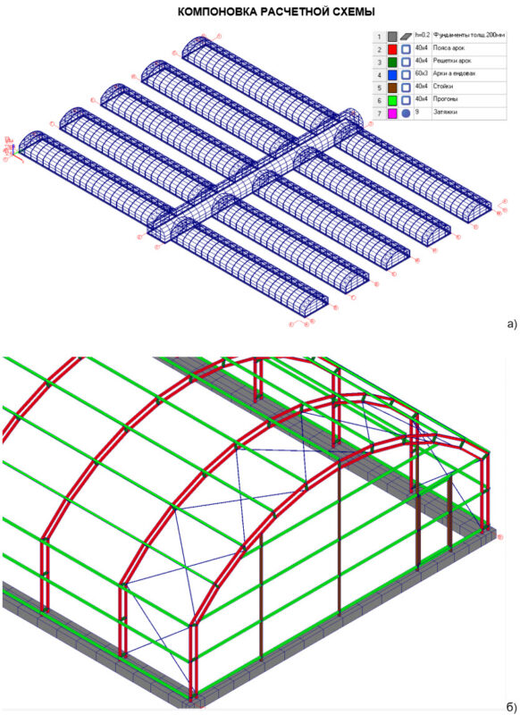 3D модель Теплица (площадь комплекса - 98х64=6272 м2)