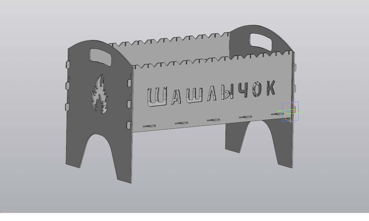 3D модель Мангал "Шашлычок" 500х300х355