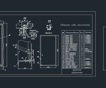 Чертеж Ворота гаражные 3,5х3м