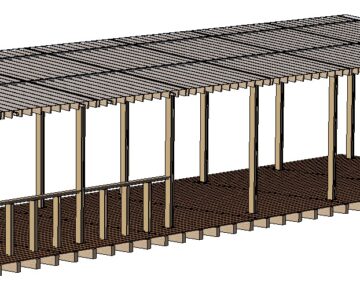 3D модель Навес прямоугольный из поликарбаната 4х16м