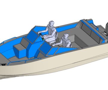 3D модель 3Д модель катера, длина 7.5м (От носа до винта), ширина 2250, высота 1600