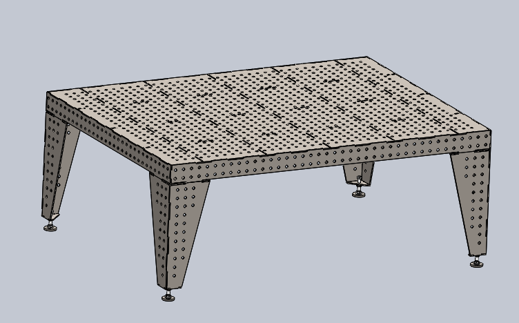 3D модель Стол сварочный 2000х1500х792  толщина металла 6мм с dxf