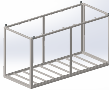 3D модель Стальной каркас контейнера 2,4х2,4х6м