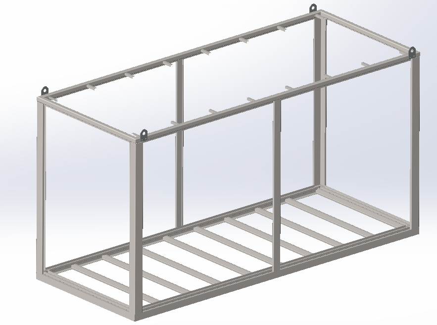 3D модель Стальной каркас контейнера 2,4х2,4х6м