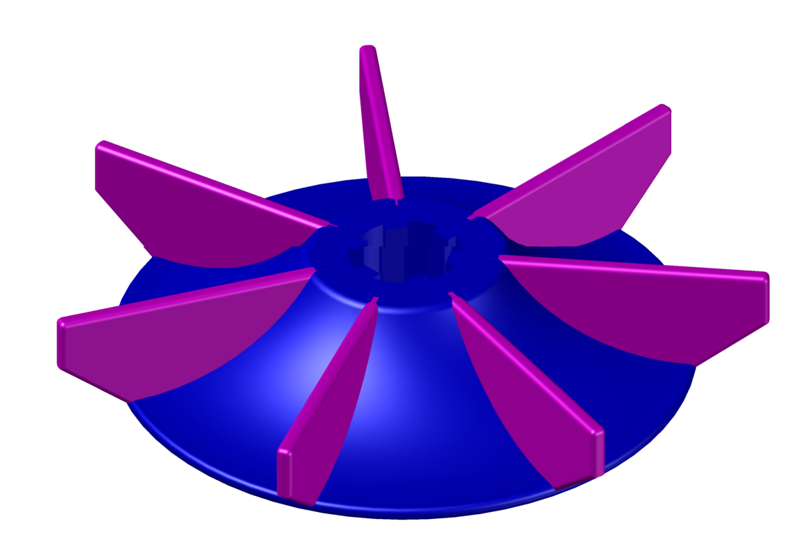 3D модель Модель крыльчатки охлаждения двигателя