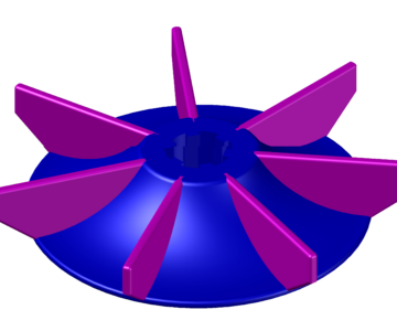3D модель Модель крыльчатки охлаждения двигателя